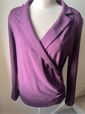 OGL Purple Wrap-Style Long Sleeve Top XL